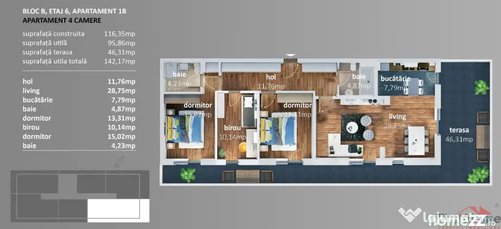 Penthouses bloc 2025,4 cam,EXPRESS RESIDENCE, 143 mp utili,E - Focsani (Vrancea)