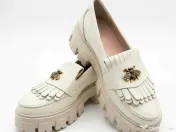 Mocasini dama Bej din piele naturala 