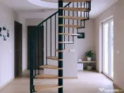 Scara spirala Claria - lemn masiv fag + metal 