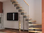 Scara Torino - modulara, lemn fag lacuit + structura metal 