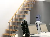 Scara Torino - modulara, lemn fag lacuit + structura metal 