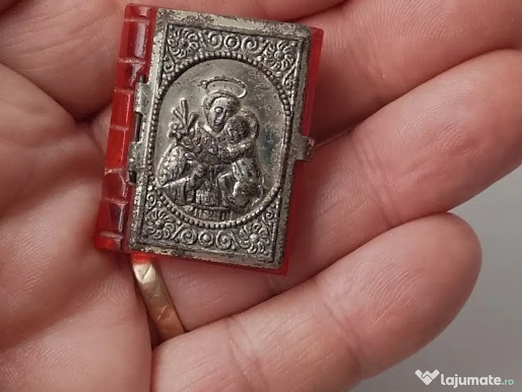 Metanier / Rozariu Vintage Sfântul Anton de Padova, Cutiuță Tip Carte