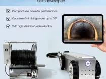 Mini robot inspecție conducte 100 mm – IP68, WiFi, cablu 150 m, industrial