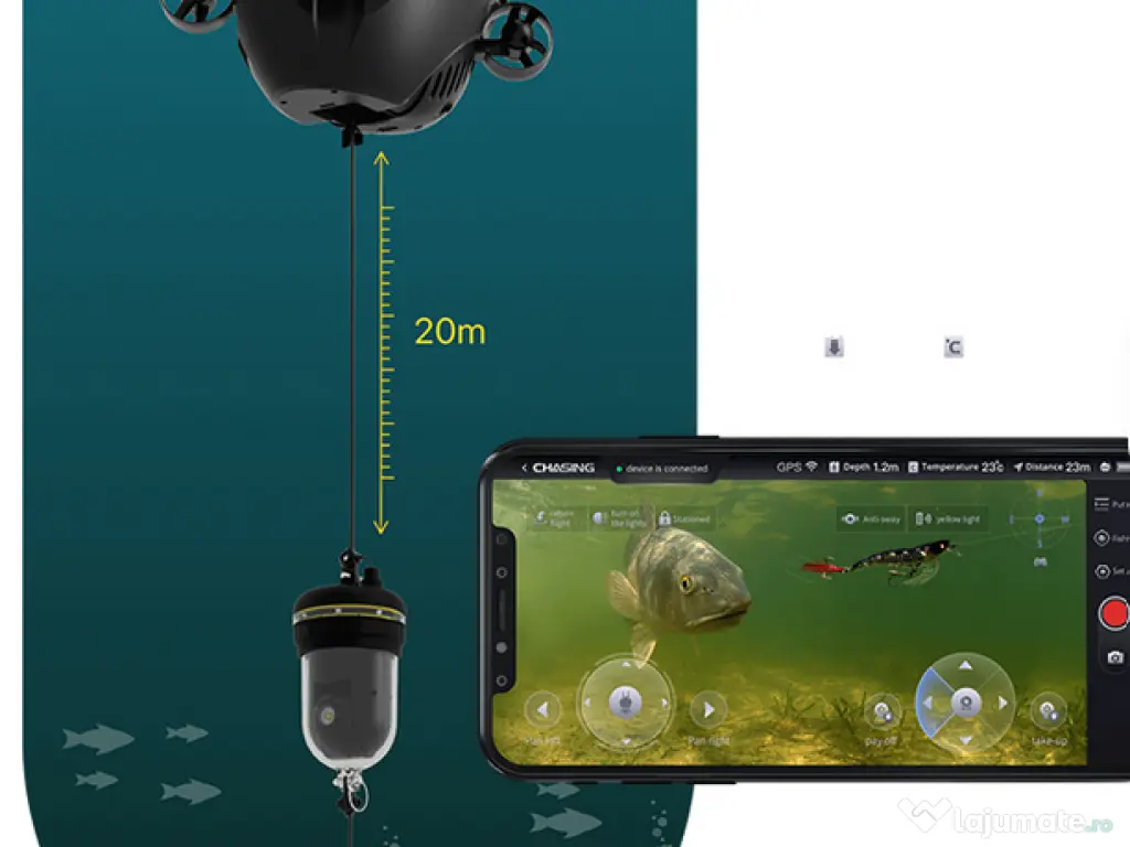 Dronă subacvatică profesională HD 1080P, GPS, autonomie 6h, pescuit si explorare