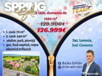 FILM! 2 case,domeniu de 1.660mp, cu atelier,anexe,Lemnia,Co