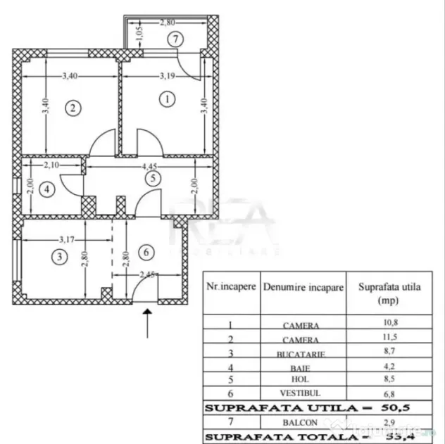 2 camere Colentina decomandat,inst. schimb.,parcare,1989,53