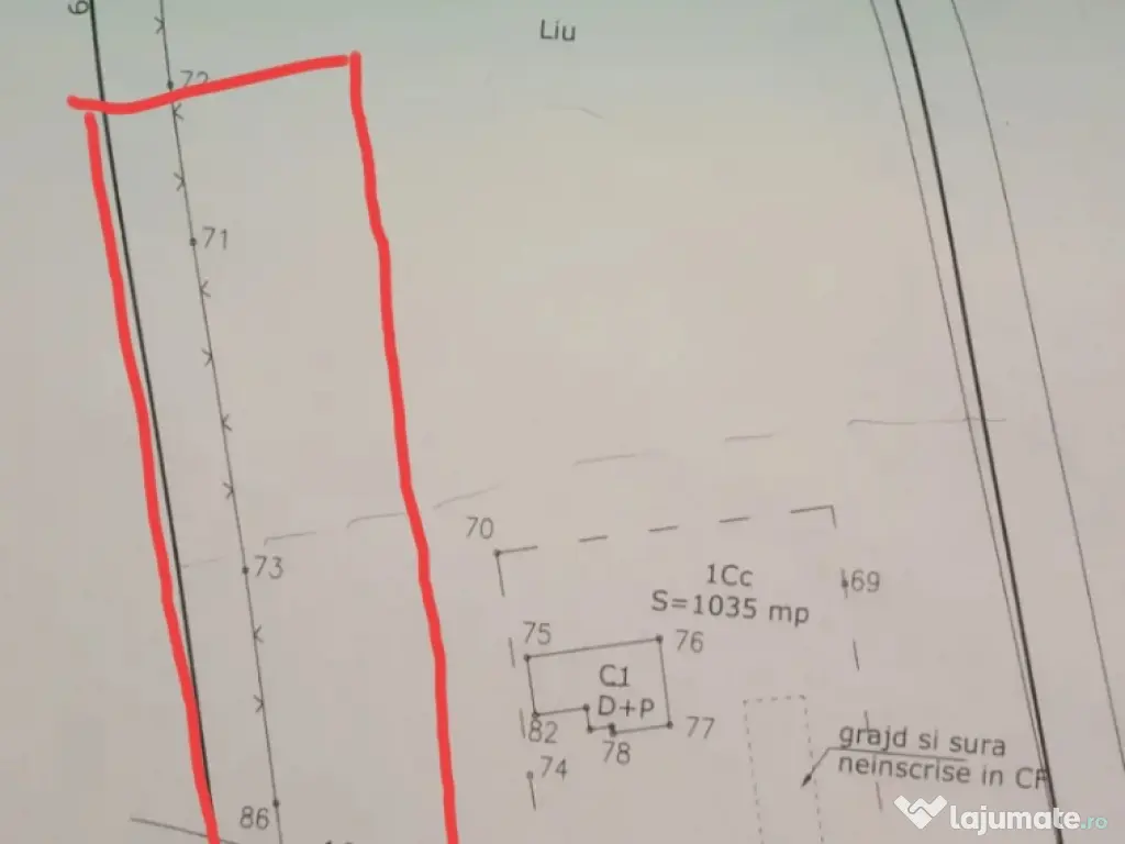 P.F Vând o parcelă de teren intravilan pentru construcții 1300 mp in cartierul Borhanci Cluj-Napoca