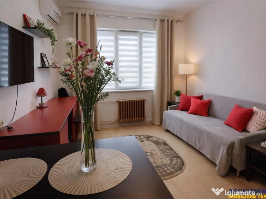 3D! Garsoniera cu baie si bucatarie, mobilata, loc parcare,