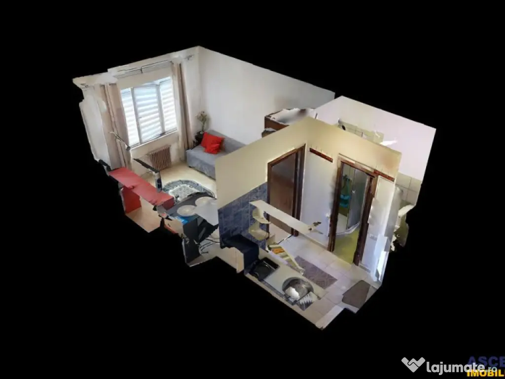 3D! Garsoniera cu baie si bucatarie, mobilata, loc parcare,