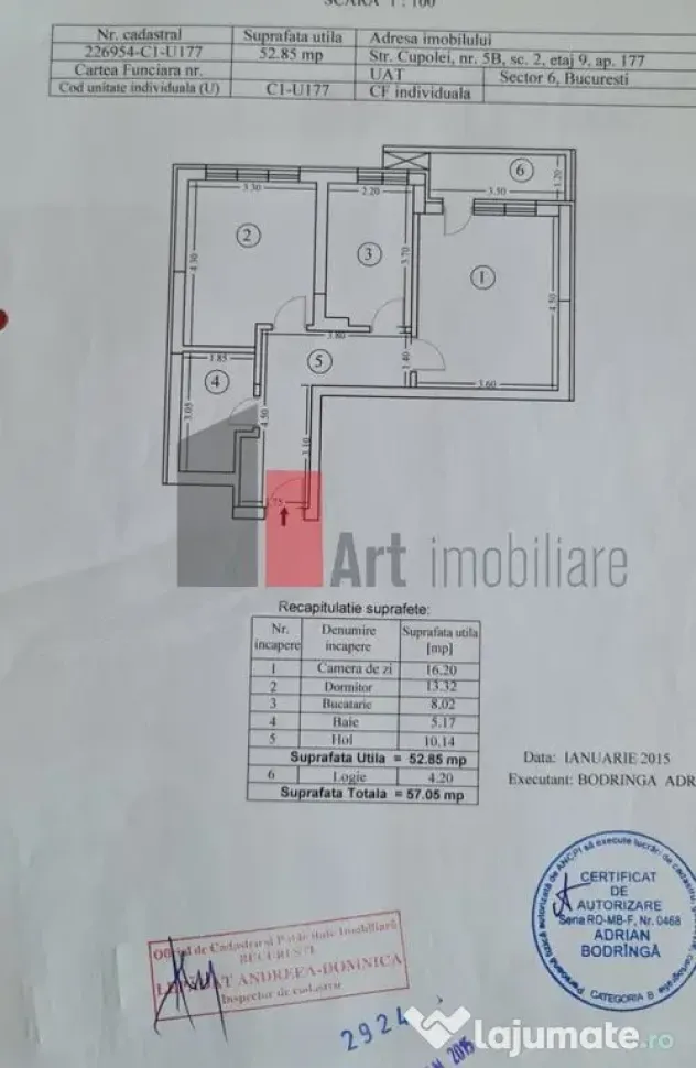 Oferim spre vanzare ap de 2 camere, Lujerului, Bloc nou P...