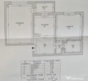 2 camere Aviației decomandat, et. 1, an 1986, metrou, 53 mp 