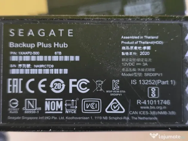 HDD Extern Seagate Backup Plus Hub 6TB - Stație de stocare + Hub USB