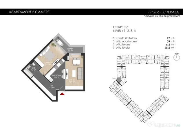 2 camere NOU-59mp UTILI Spatii depozitare mari –Zona Mall Colosseum