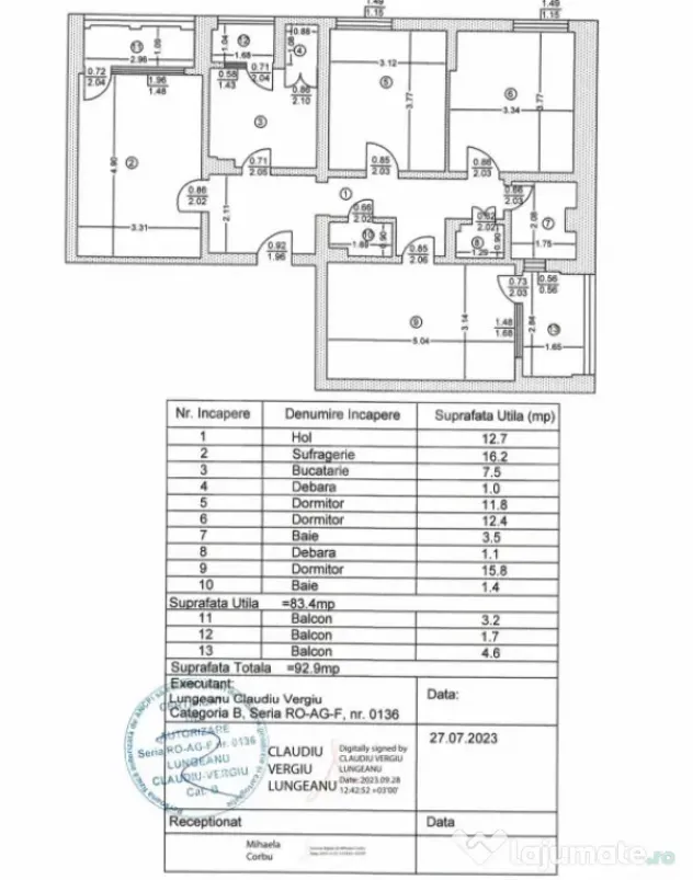 Apartament 4 camere decomandat, 93 mp, zona Ploiesti Sud