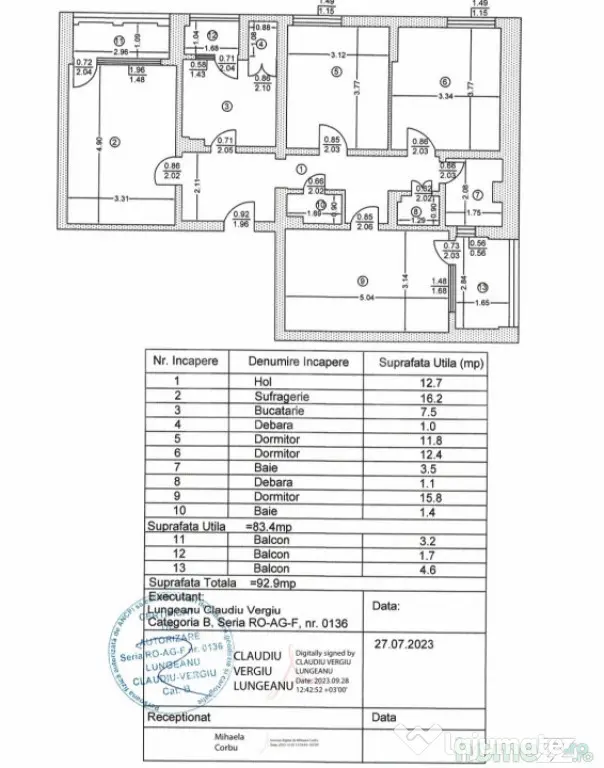 Apartament 4 camere decomandat, 93 mp, zona Ploiesti Sud - Ploiesti (Prahova)