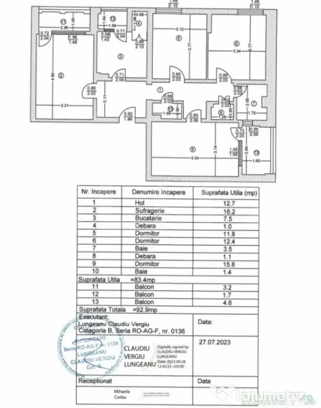 Apartament 4 camere decomandat, 93 mp, zona Ploiesti Sud - Ploiesti (Prahova)