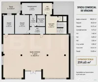 Spatiu comercial, 250 mp, finisat, imobil nou, 4 parcari cu 