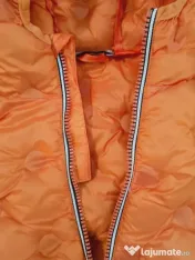 Geacă gluga portocaliu intens MONCLER unisex puf natural mărime 110cm (4-5 ani) 