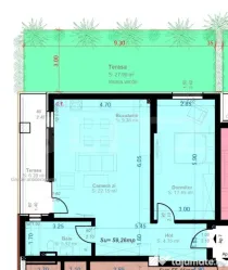 Apartament 2 Camere Open-Space | Terasă 28 mp | Zona Aradul