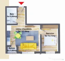 Apartamente de 2 camere, 44,85 mp, modern, zona Ipotesti
