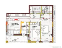 Apartament cu 4 camere, semifinisat, 78 mp utili, 2 bai, par