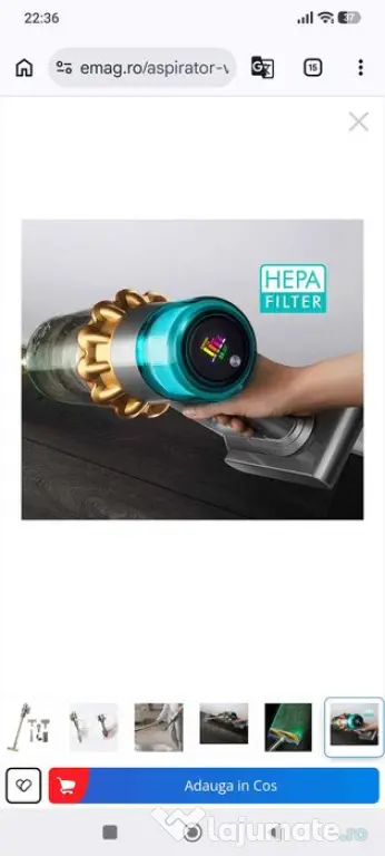 Aspirator Dyson V 15 Washable Hepa Filter