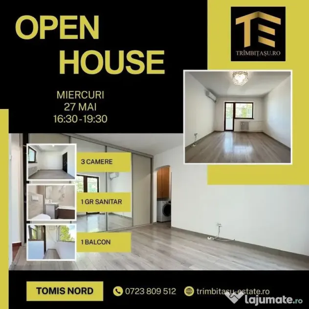 3 Camere Tomis Nord | Etaj 2 | Loc Parcare | Ideal Invest...