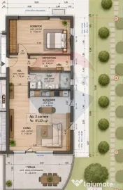Apartament cu 2 camere (terasa 23 mp) de vanzare - zona s... 
