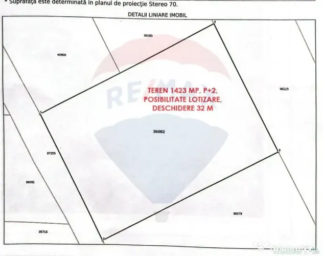Teren 1423 mp cu deschidere 32 m | Posibilitate lotizare ...