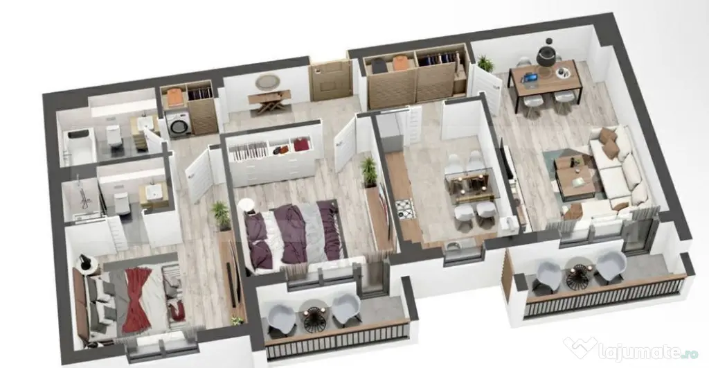 Apartament 3 camere decomandat | 80 mp utili + 2 balcoane