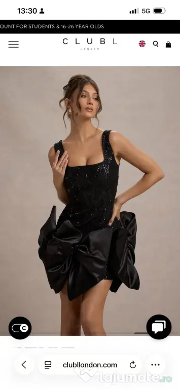Rochie banchet Club L London nouă – model spectaculos cu funde
