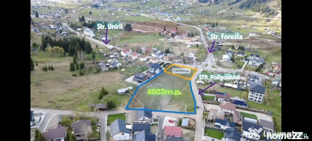 Teren Vatra Dornei / Strada Unirii, suprafața de 1660m.p.