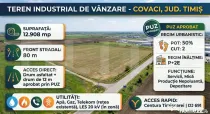 Teren Industrial 12.908 mp Covaci | PUZ Aprobat Hale-Depozit