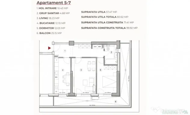 Apartament 2 camere, 83.36 mp, ansamblu 0% Comision Achiziț