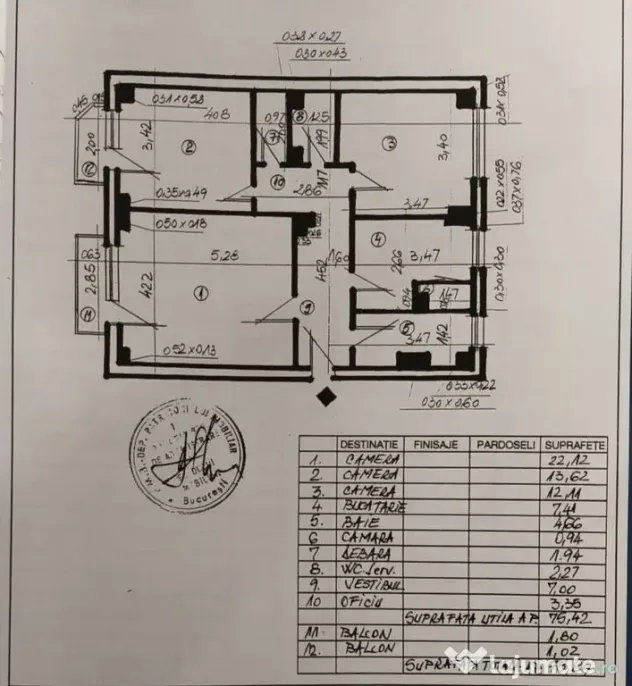 Apartament cu 3 camere 78,24 mp, bloc an 1988 - Decebal -...