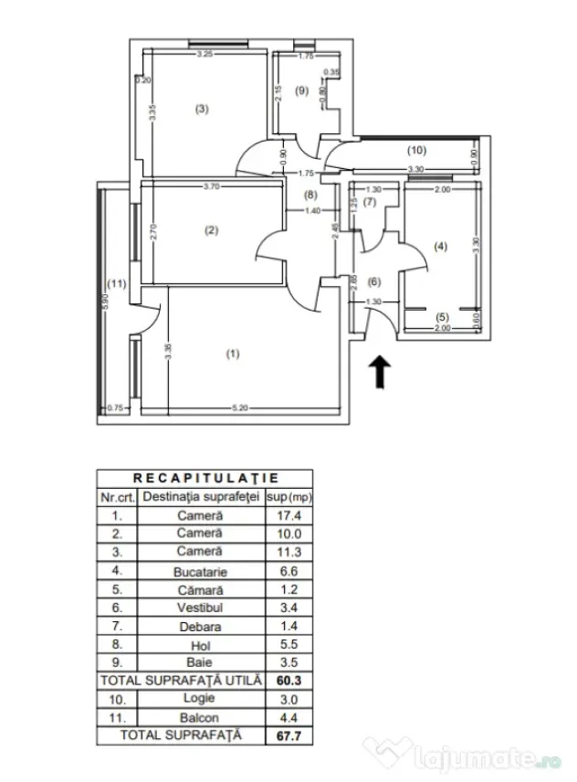 Apartament 3 camere sector 4 Giurgiului