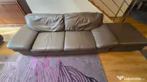 Canapea KIKA 2 locuri piele naturala taupe
