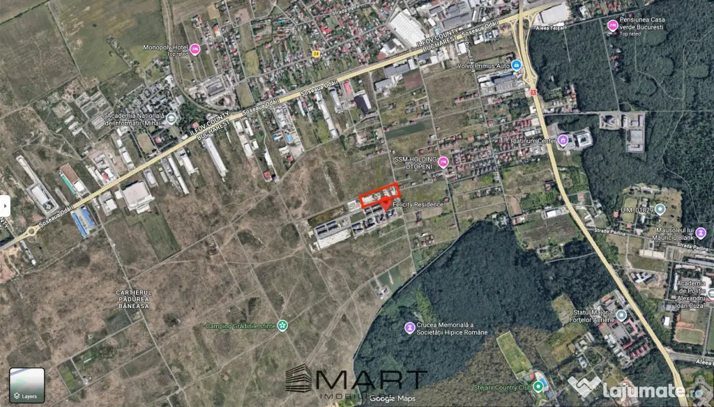 Teren intravilan cu PUZ 1Ha zona Padurea Baneasa