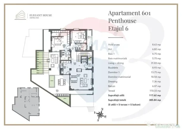 Penthouse de lux cu rooftop și lift privat I Elegant Hou...