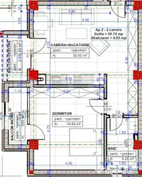 Apartament 2 camere open space, 62 mp, zona Damila 
