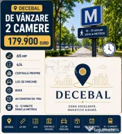 2 camere Decebal decomandat, centrală, parcare, an 1986, 65 