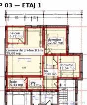 Apartament spațios cu 2 dormitoare și terasă generoasă, 