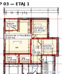 Apartament spațios cu 2 dormitoare și terasă generoasă, 