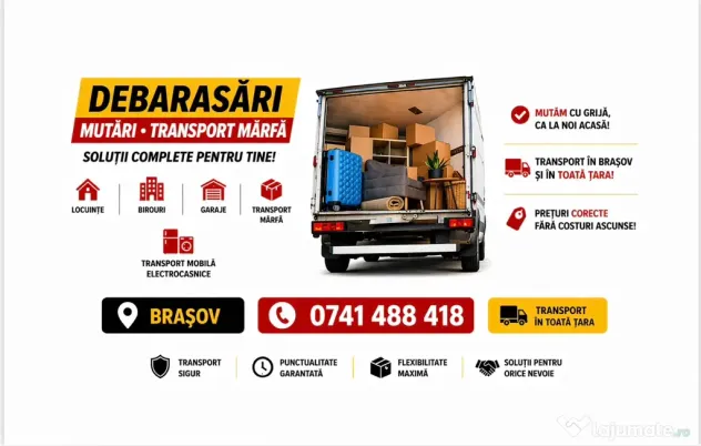 Mutări, transport și debarasări în Brașov