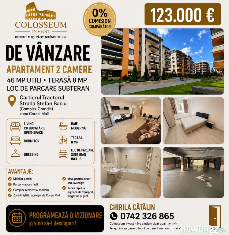 Apartament 2 Camere | Tractorul - Grandis | Parcare Subterană Inclusă - Brasov (Brasov)