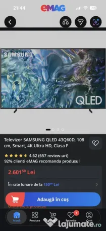 SAMSUNG Smart tv qled 108 cm model 2025