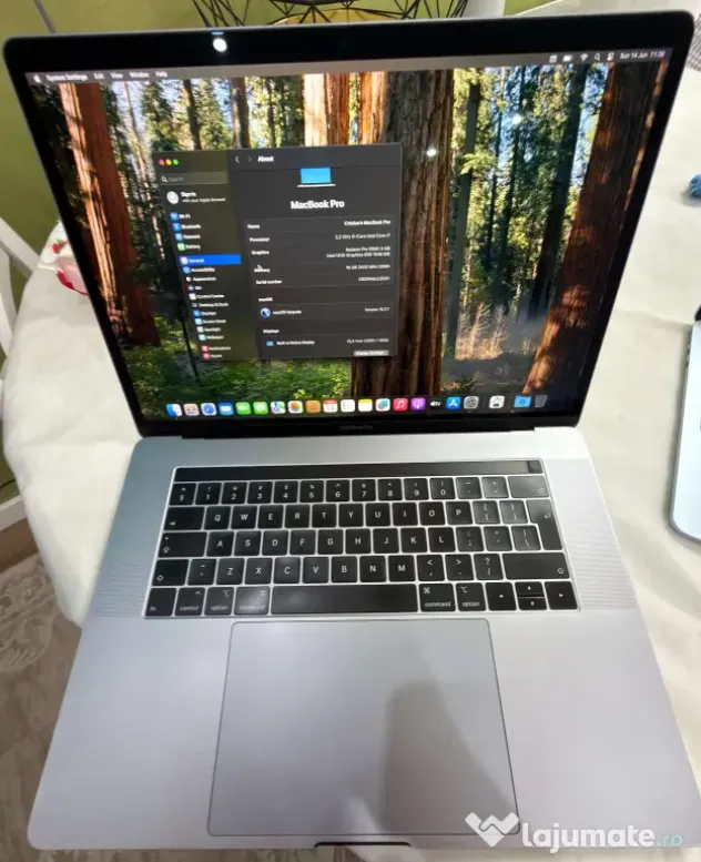 MacBook Pro 15" 2018 – i7, 16GB RAM, Radeon 555X 4GB, SSD 256GB