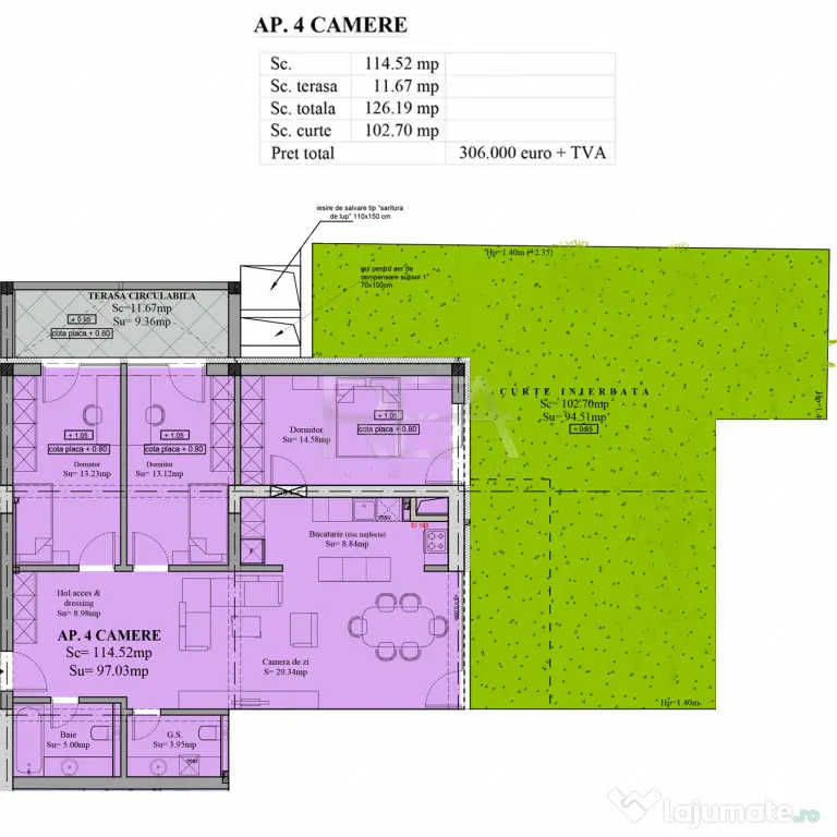 4 Camere - Sebastian + Gradina - Predare in 2027