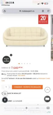 Set premium din piele naturală Mobexpert – canapea + 2 fotolii 
