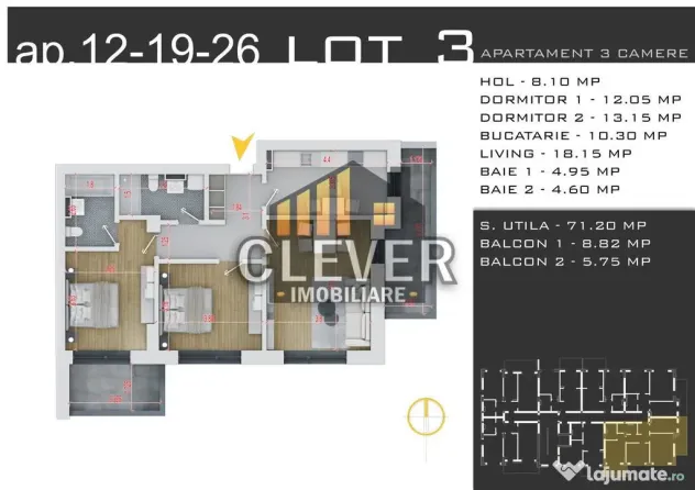Apartament 3 cam Decomandat,-Promotie Parcare, Pallady ??...
